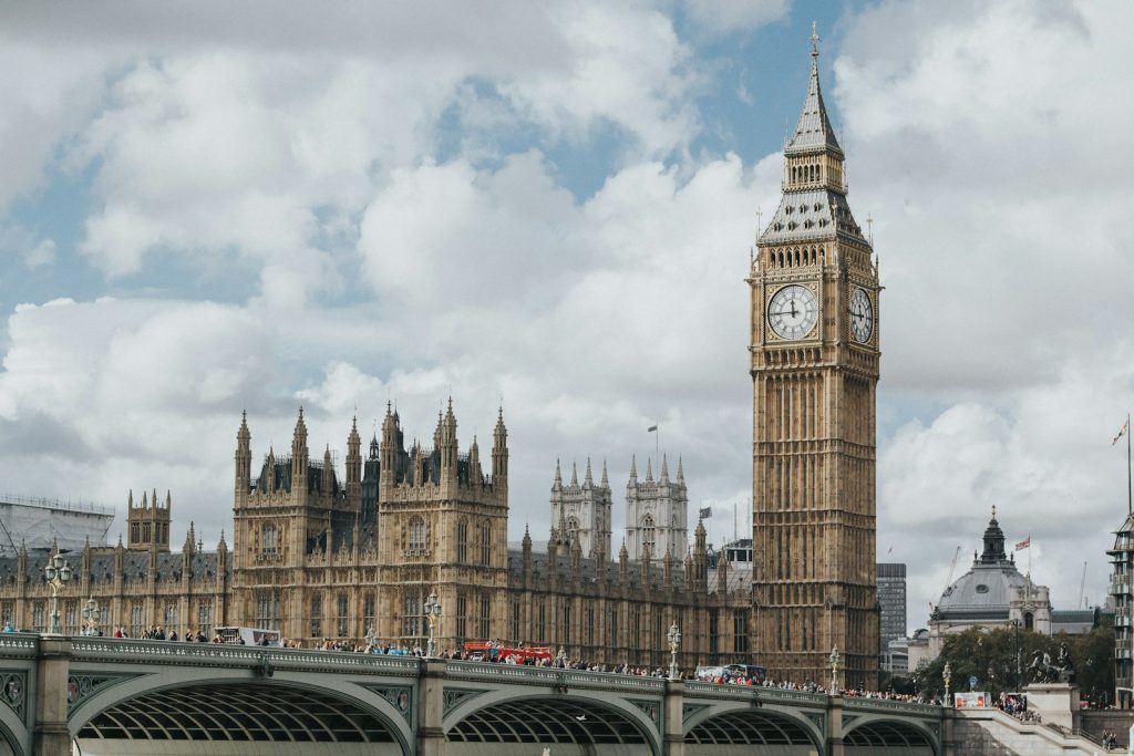 Houses of Parliament and Big Ben in London symbolising civil liberty and the rule of law